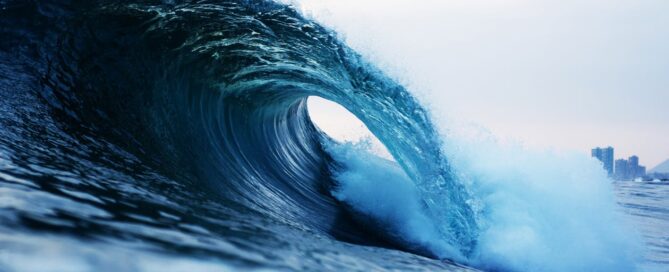 Curled sea wave.