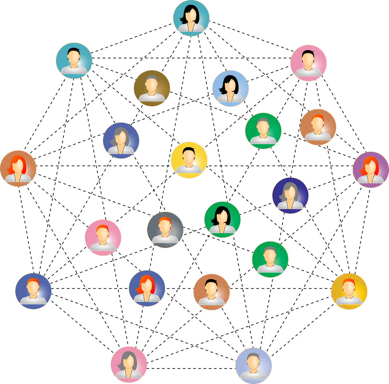 Interconnected group of people