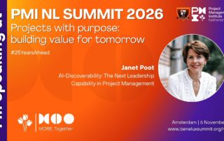 Aankondiging van Janet Poot als spreker tijdens het PMI Summit op 6 november 2026