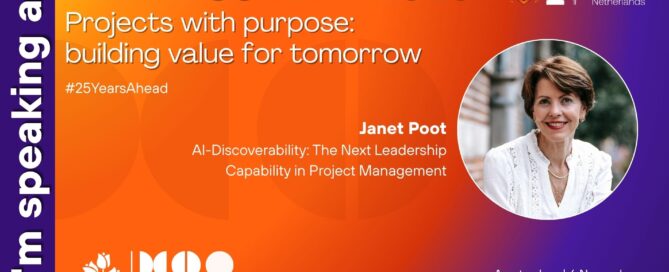 Aankondiging van Janet Poot als spreker tijdens het PMI Summit op 6 november 2026